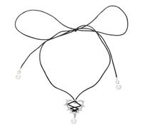 Collier ras du cou avec pendentif en forme de cœur d'épine - Bijoux tendance Y2K - Chaîne simple à lacets - Collier tendance pour femme, taille unique, Comme décrit, Comme décrit.