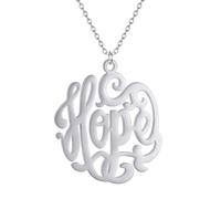 Collier ras du cou avec pendentif en forme de lettre de foi et d'espoir pour femme