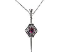 Collier ras du cou avec pendentif gothique vintage avec fioles de sang et baguette pour Halloween et jeu de rôle