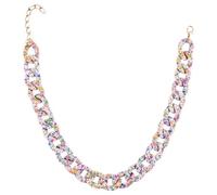 Collier ras du cou bohème à maillons en acrylique, collier multicolore en plastique, pièce de déclaration inspirée, taille unique, Plastique, Agate