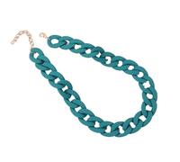 Collier ras du cou coloré en acrylique - Collier plastron à chaîne large mate pour femme, taille unique, Plastique, Agate
