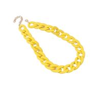 Collier ras du cou coloré en acrylique - Collier plastron à chaîne large mate pour femme, taille unique, Plastique, Agate