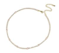 Collier ras du cou de tennis glacé simple, 2 pièces