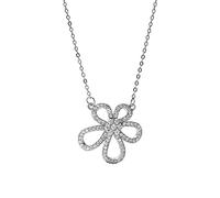 Collier ras du cou délicat et tendance en argent sterling S925 avec fleur et zircon pour femme