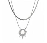 Collier ras du cou empilé à chevrons en argent 925 avec pampille, étoile et papillon pour femme, collier ras du cou à chevrons pour femme, Zinc, Pas de gemme