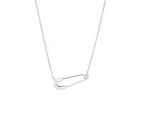 Collier Ras Du Cou En Argent Sterling Avec Épingle De Sûreté Pour Femmes Et Filles, Pendentif Délicat En Or 14 Carats, Cadeau d'Anniversaire Tendance Pour Petite Amie, Maman, 40+ 5 Cm (Argent)
