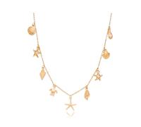 Collier ras du cou en coquillage, étoile de mer, coquillage, perle, poisson, tortue, plage, bohème, hawaïen, vacances, océan, bijoux tropicaux pour femme, Large, Zinc, Pas de gemme