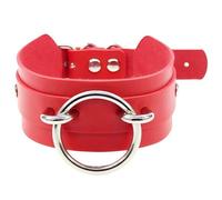 Collier ras du cou en cuir synthétique avec anneaux O Rings - Accessoire de mode pour la danse de rue et l'amélioration des styles, One Size, Comme décrit, Produit conforme à la description.