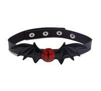 Collier ras du cou en forme d ' aile de chauve-souris du diable d ' Halloween pour femmes et filles, cosplay, de cou en cuir avec ailes de chauve-souris, collier punk, accessoire de cou de clubbing