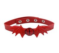 Collier ras du cou en forme d ' aile de chauve-souris du diable d ' Halloween pour femmes et filles, cosplay, de cou en cuir avec ailes de chauve-souris, collier punk, accessoire de cou de clubbing