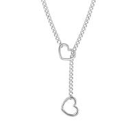 Collier ras du cou en forme de cœur - Collier gothique en forme de cœur | Colliers en forme de cœur pour femme, collier ras du cou en forme de Y | Collier à chaîne cubaine en acier titane, Refer to
