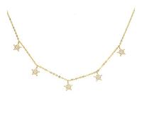 Collier ras du cou en forme d'étoile avec pendentif 5 pièces Bijoux de chaîne basse pour femme Cadeau de fête
