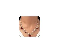 Collier ras du cou en grosses perles en forme de cœur pour femme, collier réglable avec pendentif en perles de cerise, accessoires de bijoux, Large, Métal, Pas de gemme