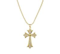 Collier ras du cou en or avec croix chrétienne, catholique, cadeau de Noël, d'anniversaire, cadeau pour femme, fille, sœur, nièce, grand-mère, petite-fille, taille unique, Métal, Pas de gemme