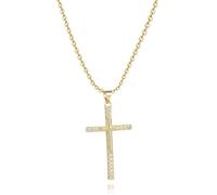 Collier ras du cou en or avec croix chrétienne, catholique, cadeau de Noël, d'anniversaire, cadeau pour femme, fille, sœur, nièce, grand-mère, petite-fille, taille unique, Métal, Pas de gemme