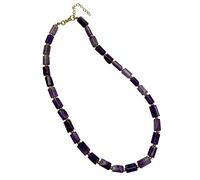 Collier ras du cou en pierre naturelle pour homme et femme avec boîte cadeau (améthyste violette)