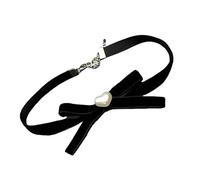 Collier ras du cou en velours d'inspiration vintage avec nœud papillon longueur réglable pour femme