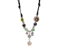 Collier ras du cou ethnique en céramique fait à la main avec perles réglables pour femme, taille unique, Comme décrit, Comme décrit.