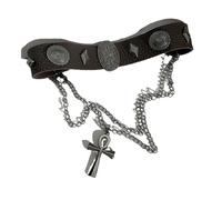 Collier ras du cou gothique multifonction en cuir robuste avec croix et clous romains, portable pour les amateurs de style urbain, collier punk unique