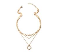 Collier ras du cou plaqué or avec pendentif en forme de cercle, longueur 37 cm avec extension de 5 cm, poids 13,6 g