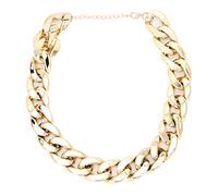 Collier Ras du Cou pour Chien, Or Brillant, Argent, réglable, décoration en Plastique léger pour Bouledogue français et Autres Races, 16,5x0,8 Pouces (Or)