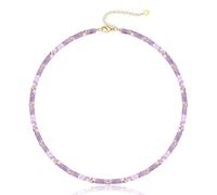 Collier ras du cou pour femme, collier ras du cou en perles de pierres précieuses pour femmes, cadeaux pour adolescentes, bijoux réglables en or 14 carats pour anniversaire, Noël, Acier inoxydable