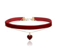 Collier ras du cou pour femme, noir, gothique, années 90, collier en forme de cœur, en velours, tendance, pour femmes, enfants, accessoires de fête d'Halloween, Universal (einstellbar), Velours et