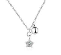 Collier ras du cou pour femme style INS avec pendentif en forme d'étoile et clochette - Style minimaliste - Style bohème - Accessoires naturels uniques