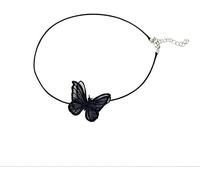 Collier ras du cou pour femmes collier en dentelle court tour de cou cadeau d'anniversaire accessoires de fête d'halloween, noir Deft a traité