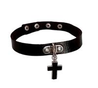 Collier Ras-du-cou Punk Spike Choker Necklaces Punk Faux Leather Collar For Women Men Cool Big Rivets Studded Chocker Necklace Goth Style Accessori pour un usage quotidien(Imitation Rhodium Plated)