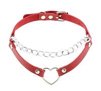 Collier ras du cou réglable en cuir PU, collier d'amour en forme de cœur de pêche, collier en cuir synthétique pour femmes, filles, garçons, rockers E