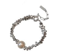 Collier ras du cou réglable en laiton plaqué argent pour femme, luxueux et hypoallergénique, design de grande perle unique, design 2024, accessoire parfait