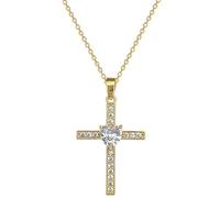 Collier ras du cou religieux avec croix catholique chrétienne en or, cadeau de Noël, d'anniversaire, cadeau pour femme, fille, sœur, grand-mère, petite-fille, amies, taille unique, Métal, Pas de gemme