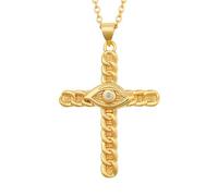 Collier ras du cou religieux avec croix catholique chrétienne en or, cadeau de Noël, d'anniversaire, cadeau pour femme, fille, sœur, grand-mère, petite-fille, amies, taille unique, Métal, Pas de gemme