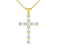 Collier ras du cou religieux avec croix catholique chrétienne en or, cadeau de Noël, d'anniversaire, cadeau pour femme, fille, sœur, grand-mère, petite-fille, amies, taille unique, Métal, Pas de gemme