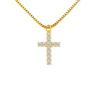 Collier ras du cou religieux avec croix catholique chrétienne en or, cadeau de Noël, d'anniversaire, cadeau pour femme, fille, sœur, grand-mère, petite-fille, amies, taille unique, Métal, Pas de gemme