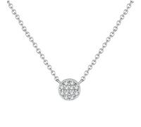Collier Ras Du Cou Tendance En Argent Sterling 925 Véritable Avec Pendentif Rond Et Zircone Cubique Transparent 5a Pour Femme