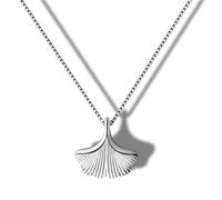 Collier ras-du-coup d'Helen de Lete - En forme de feuille de ginkgo - En argent sterling