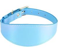 Collier réfléchissant en Cuir PU coloré for Chien, Souple et Large, imperméable, personnalisé(Blue,M)