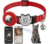 Collier réfléchissant imperméable pour chat avec clochette - Étiquette d'identification intelligente pour animal de compagnie et support Apple AirTag intégré, collier de sécurité réglable pour chats