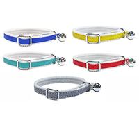 Collier réfléchissant pour chat/chaton avec élastique de sécurité, clochette (rouge)