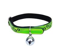 Collier réfléchissant pour chaton avec empreintes de pieds et ceinture de traction réglable Vert