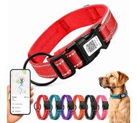 Collier réfléchissant pour chien avec support de protection imperméable AirTag, collier rembourré avec étiquette QR ID, collier réglable pour chiens de petite, moyenne et grande taille, sécurité