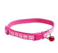 Collier réglable avec motif patte de chat mignon pour animal domestique avec clochette durable