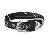 Collier réglable doux et confortable pour chien avec touches de piano et notes de musique avec boucle en métal pour animaux de compagnie de petite et moyenne taille