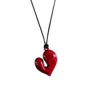 Collier réglable en forme de cœur avec cordon ciré pour les jeunes amateurs de mode