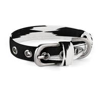 Collier réglable en forme de silhouette de couple pour animal domestique en acier inoxydable avec anneau en D en tissu Oxford et boucle en métal pour chiens de petite et moyenne taille