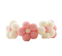 Collier réglable en peluche tissé à la main avec boule et fleur pour animal domestique - Beige + rose M