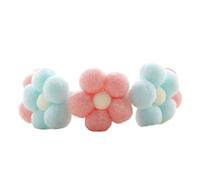 Collier réglable en peluche tissé à la main avec boule pour animal de compagnie - Rose et bleu M