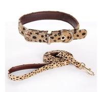 Collier réglable en poils de cheval avec imprimé léopard pour chien et chat